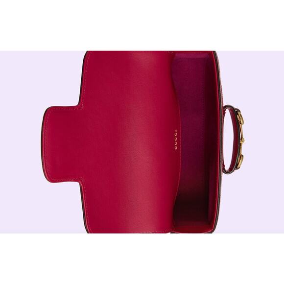 Gucci Mini 1955 Horsebit Pink Lizard Leather & Crystal Bag EXOTIC NIB - Picture 8 of 9